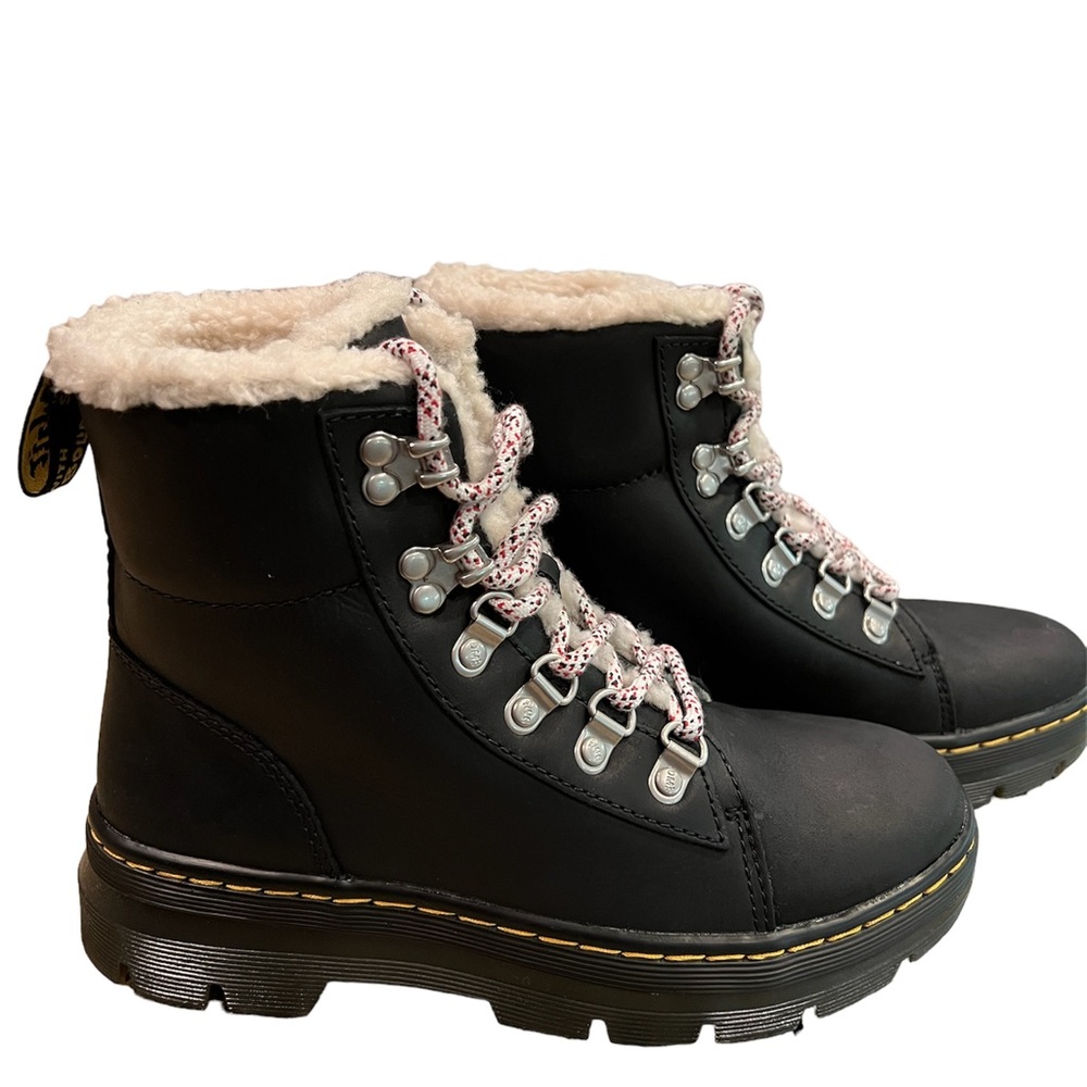 Womens Dr. Martens Combs Fleece-Lined Boot - Black NWT